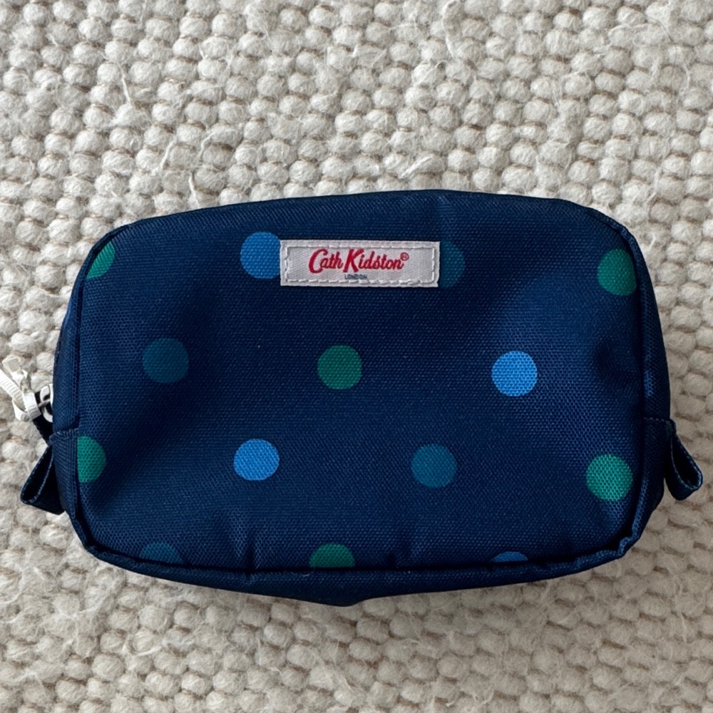 Cath Kidston Blue Pouch with Green and Blue Dots